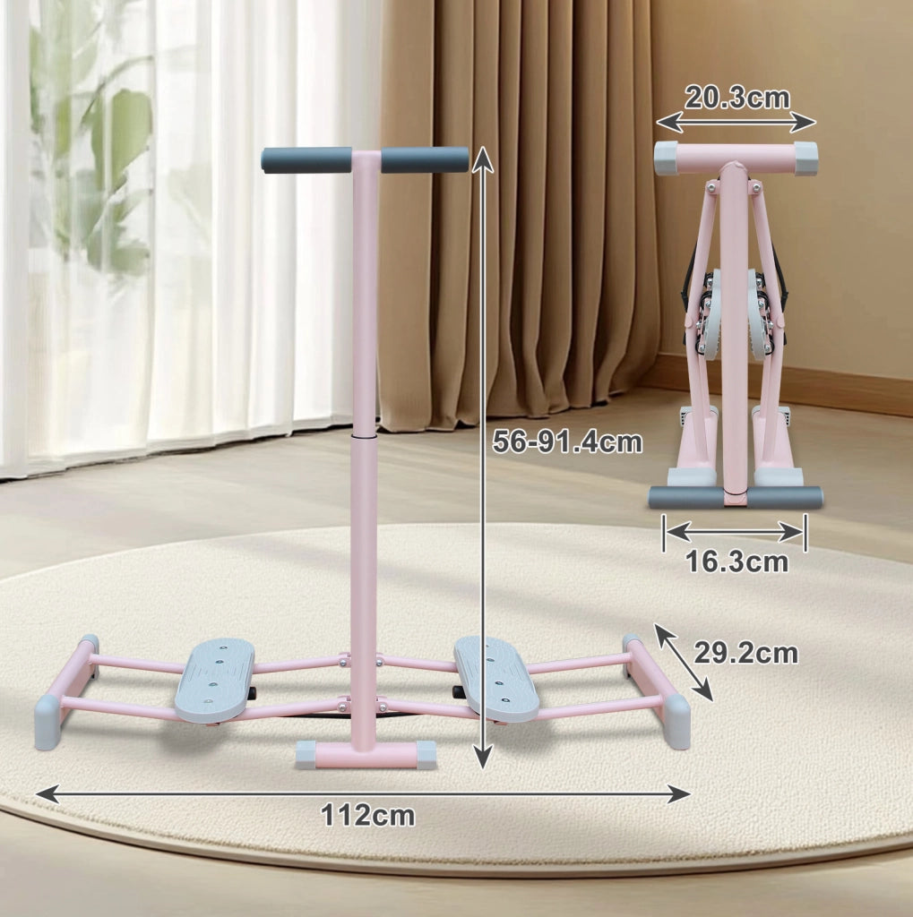 SIMULATORE SCI Pieghevole 4 Altezze Regolabili in Acciaio Rosa