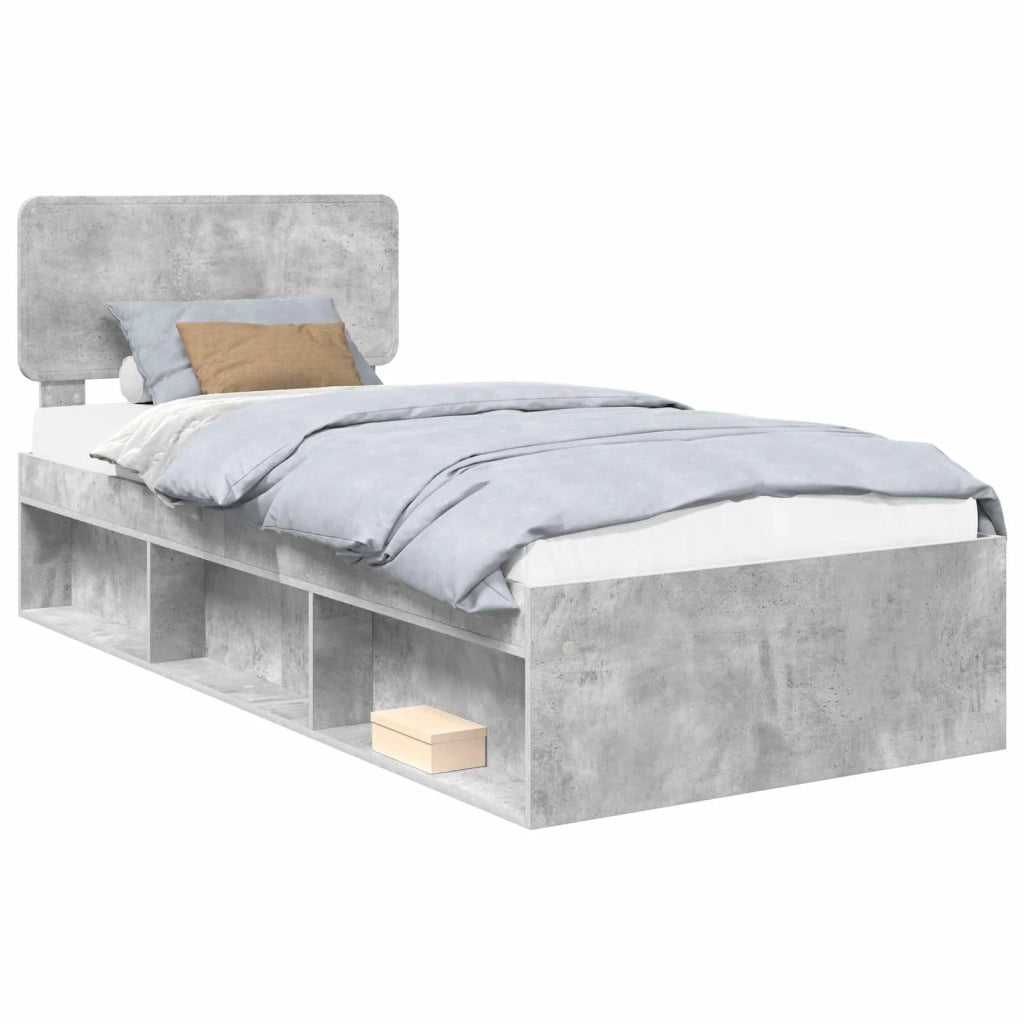 Letto singolo | Letto per adulti | Struttura del letto Grigio Concret¨¨ 75 x 190 cm Pino massello