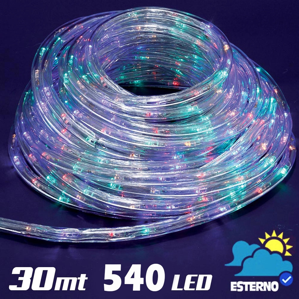 Tubo Luminoso 30 metri LED Multicolore 540 Luci per interno e per Esterno