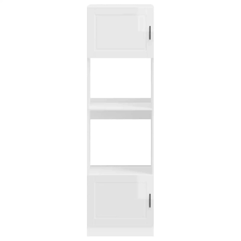 Armadi Forno 2 pz Porto Bianchi Lucido in Legno Multistrato 3315053