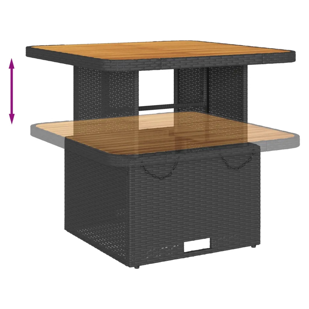 Set Divani da Giardino 3 pz con Cuscini Nero in Polyrattan