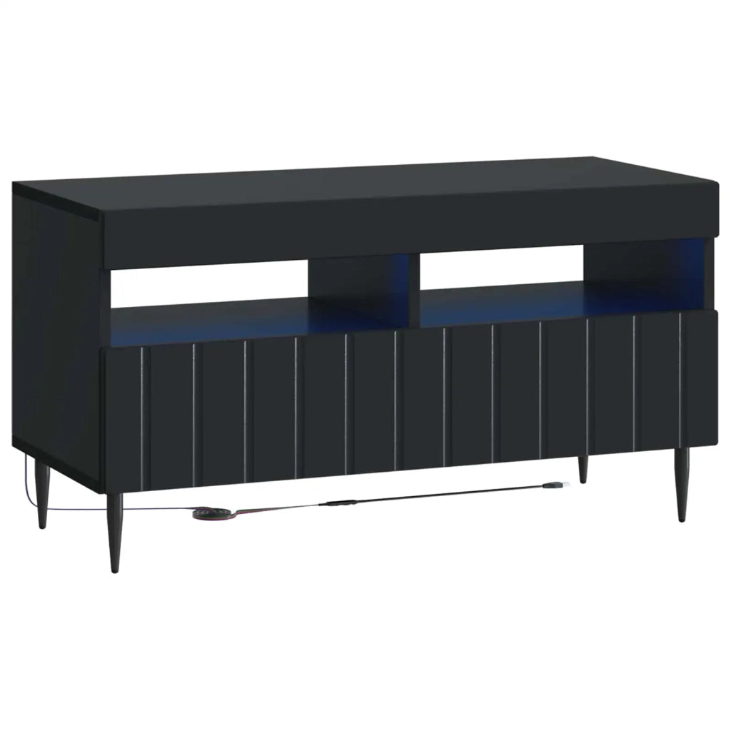 Mobile TV LED a 3 pezzi ZWOLLE Nero Legno ingegnerizzato 3416514