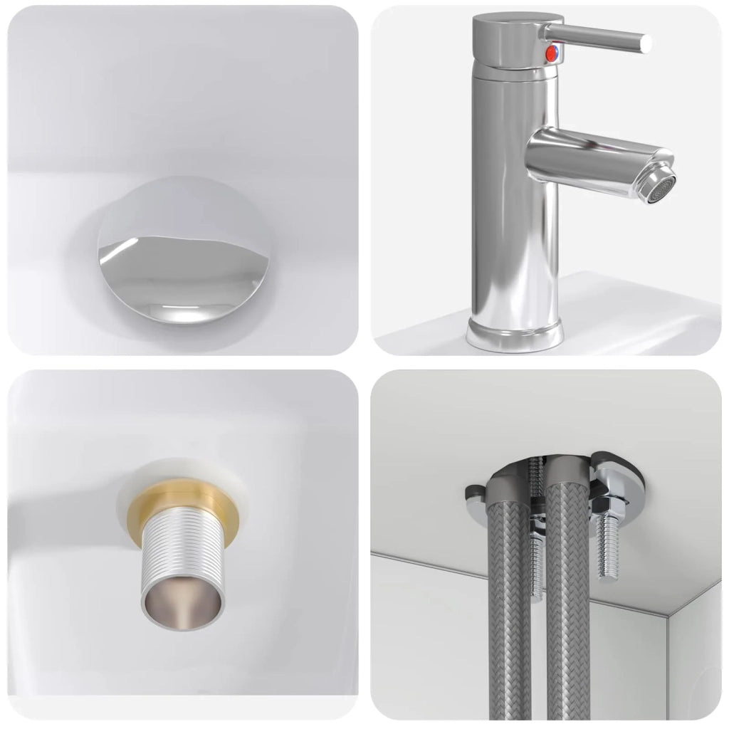 Mobile Lavabo | Armadio Lavabo da Parete Bianco Lucido 53 x 35 x 63 cm