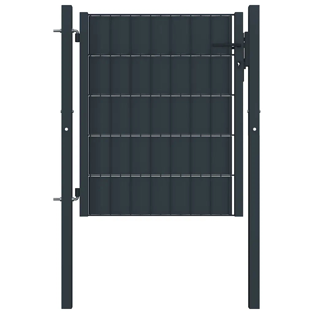 Cancello per Recinzione in PVC e Acciaio 100x100 cm Antracite 145233