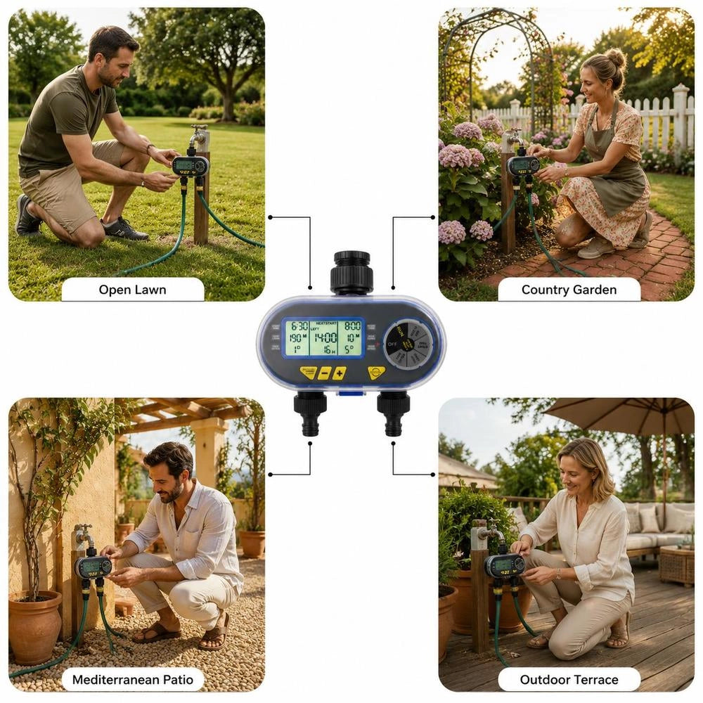 Automatic Digital Irrigation Timer With Dual Outlet