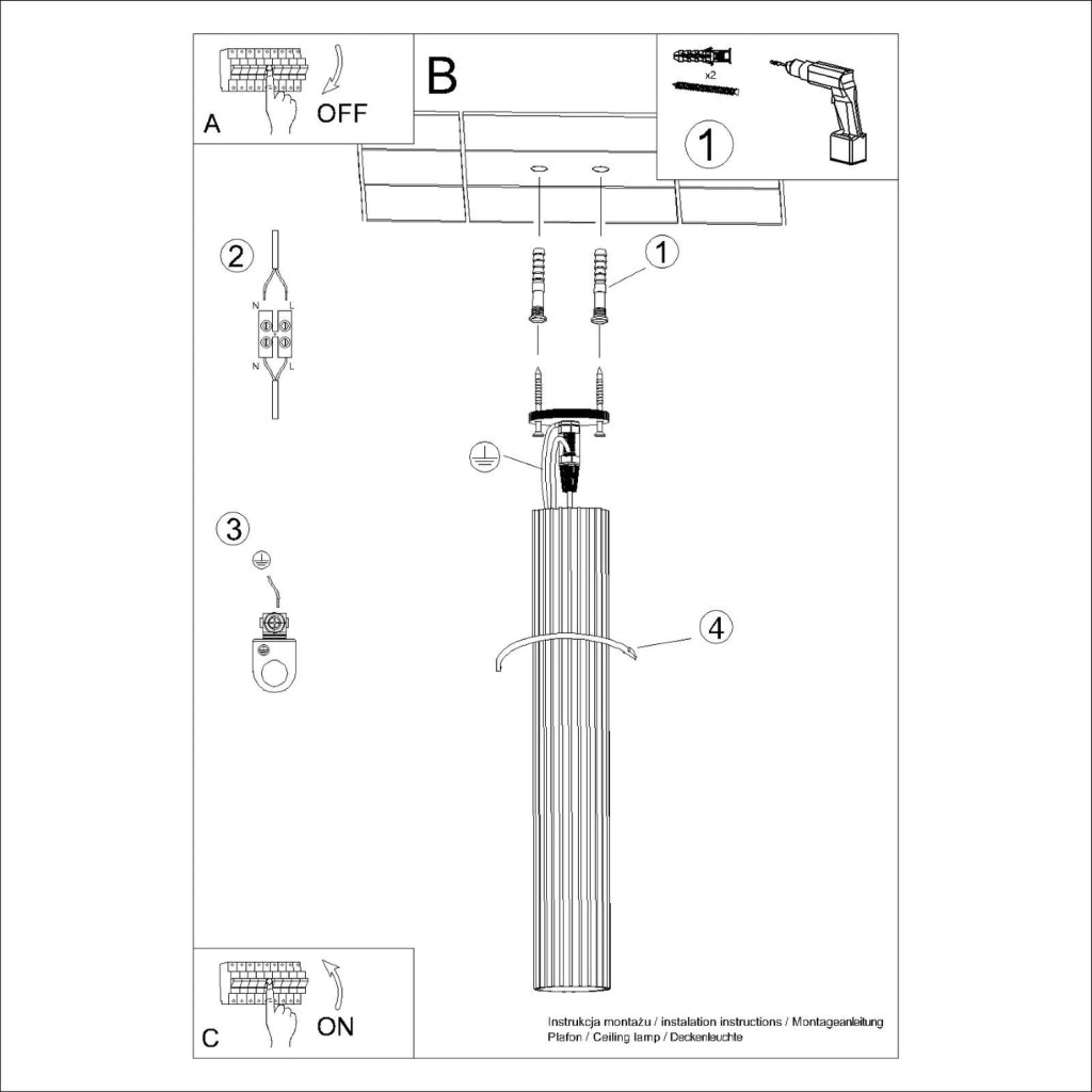 Spot soffitto moderno oro tubo 60cm GU10 GRAVIO Pure Lume
