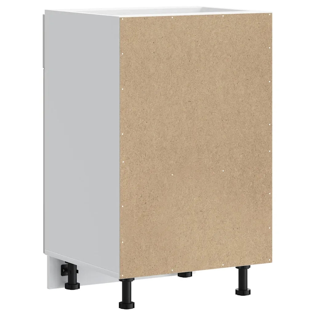 Mobile da cucina Kalmar 50 x 46 x 81,5 cm ampio spazio contenitivo piedini regolabili legno composito bianco lucido 02_0049902