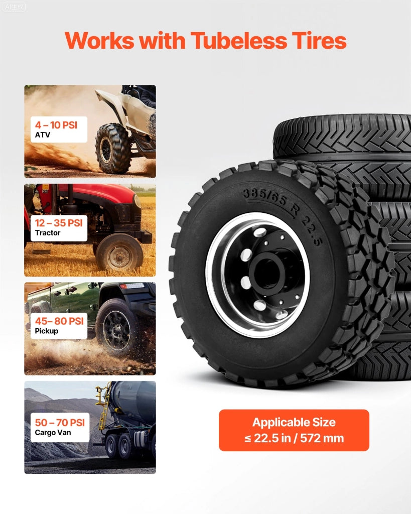 HM2902 Gonfiatore per Pneumatici 18,9 L in Acciaio al Carbonio 0,6-0,8 MPa Tallonatore Robusto per Officina Camion e Furgoni Rosso