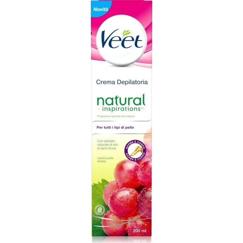 VEET CREMA DEPILATORIA CORPO 200 ML NATURAL OLIO SEMI D'UVA
