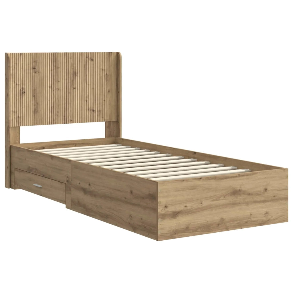 Struttura del letto con stoccaggio e testata Rovere Artigianale 3414148