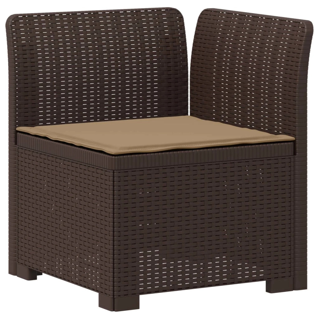Divano da Giardino 5 Posti con Cuscini Stile Rattan PP Marrone 3444076