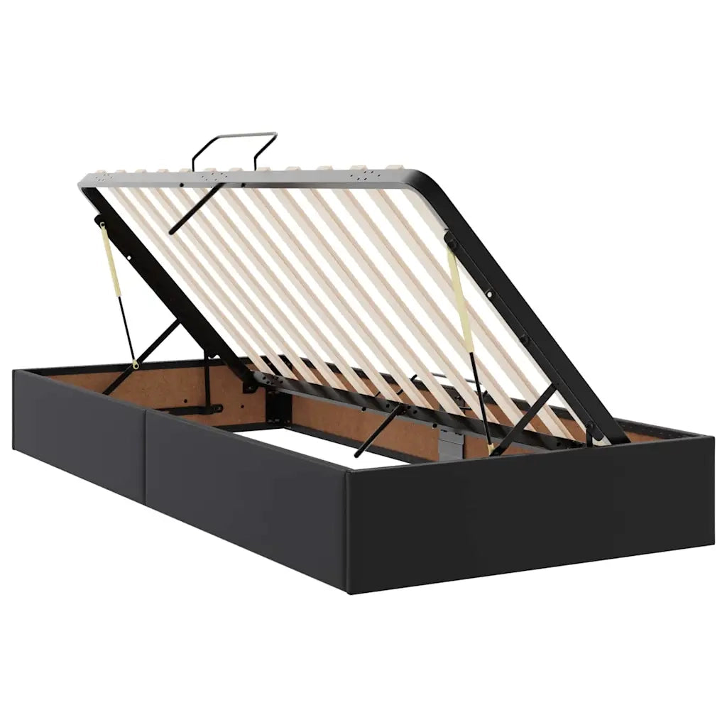 Letto con contenitore e materasso Nero 180 x 200 cm 3372177