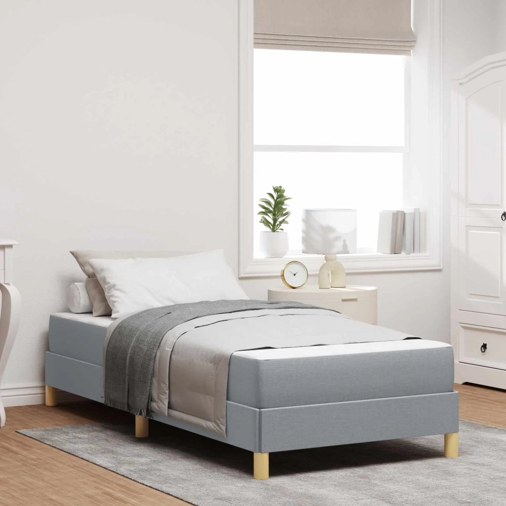 Letto a molle con materasso Grigio chiaro 90 x 190 cm Tessuto 3398528