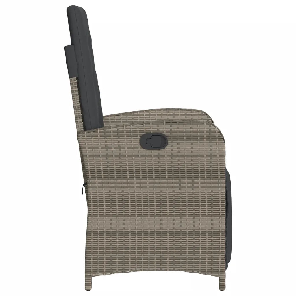 Set da Bistr¨° 3 pz | Set Salotto da Giardino con Cuscini Grigio in Polyrattan