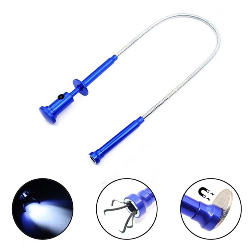 Pinza Asta raccogli tutto flessibile sonda magnetica con ad artiglio e luce 55CM