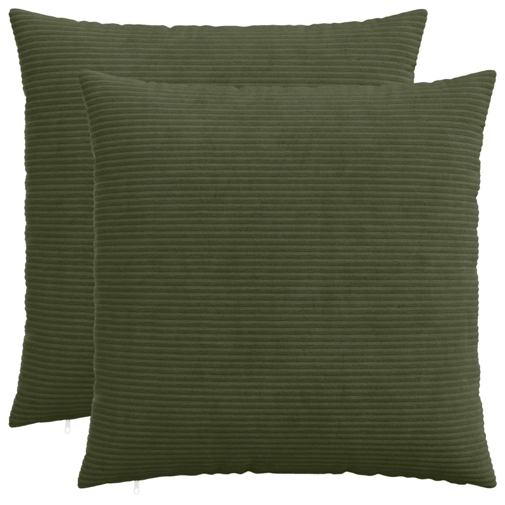 Federa 2 pz HEERLEN Verde 60 x 60 cm corduroy 912629
