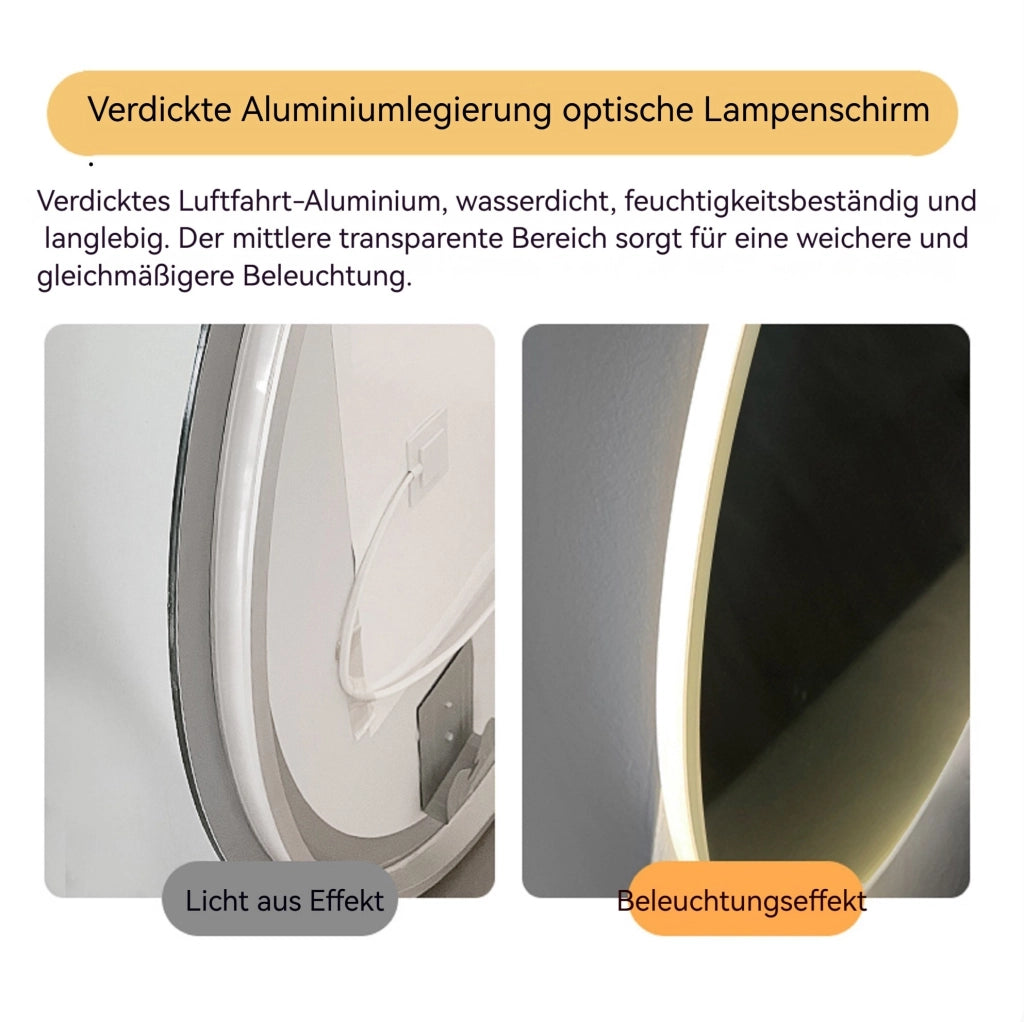 Specchio da bagno LED 60x90 cm con antiappannamento; luce regolabile e 3 tonalità