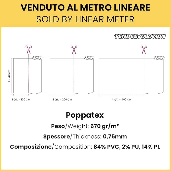 Tessuto Ecopelle Nautica Tappezzeria Alta Qualità "POPPATEX" - Colore BLU ROYAL 160 - Morbida e Resistente - Vendita al Metro - H.140