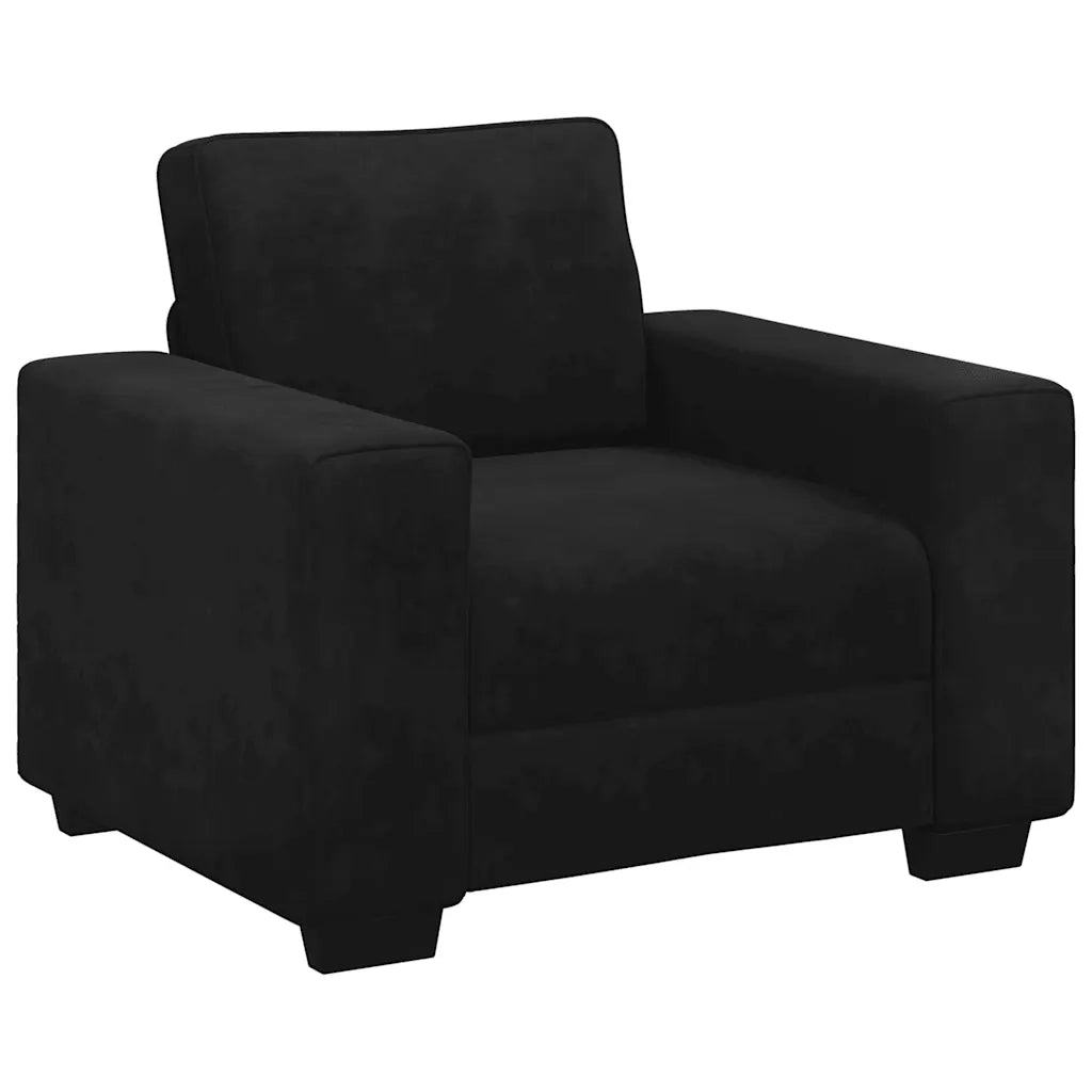 Set di Divani 3 pz con Cuscini Nero in Velluto 3324672