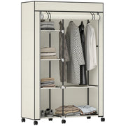 Armadio Tessuto 6 Ripiani Appendiabiti ¨C Xylo ¨C Creme