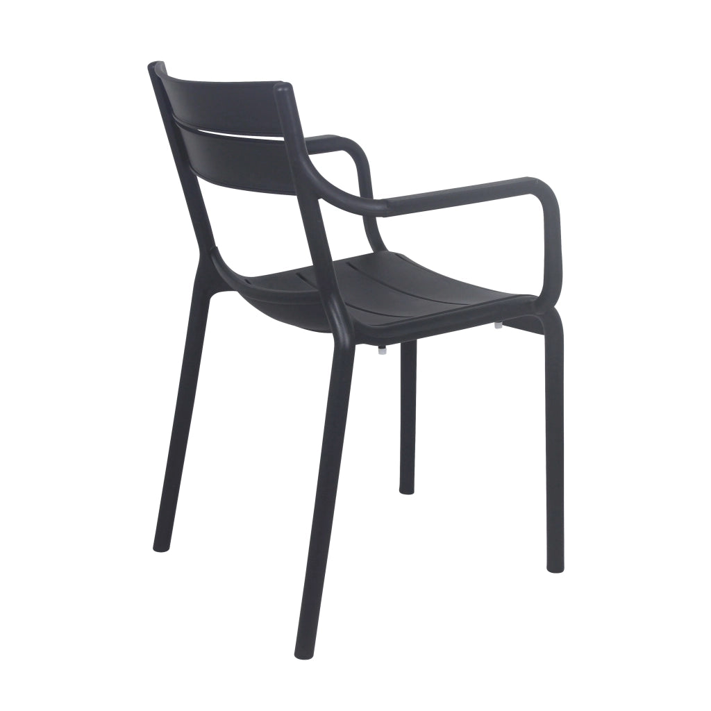 Oviala - Set di 4 poltrone da giardino in plastica nera
