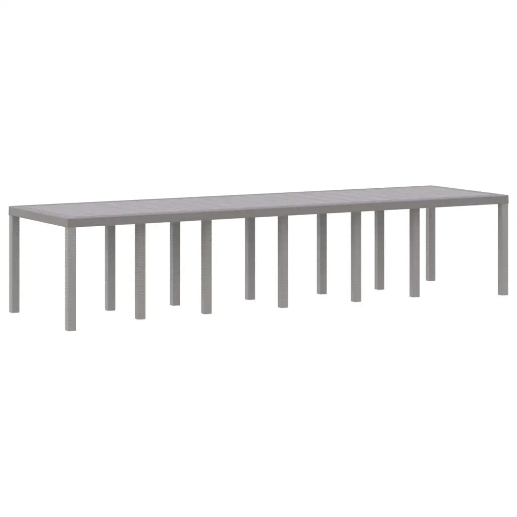 Tavolo da Giardino Grigio chiaro 350 x 100 x 74 cm polyrattan