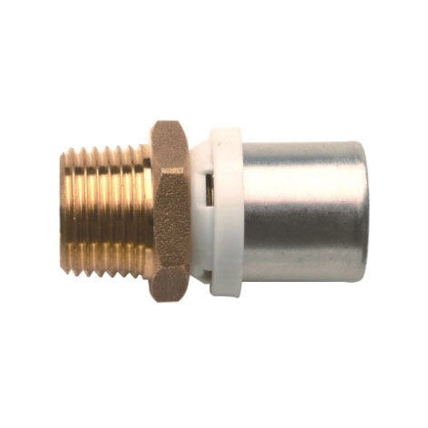 RACCORDO DIRITTO MASCHIO IBP A PRESSARE PER MULTISTRATO- 1/2x20- IBP- pezzi 1
