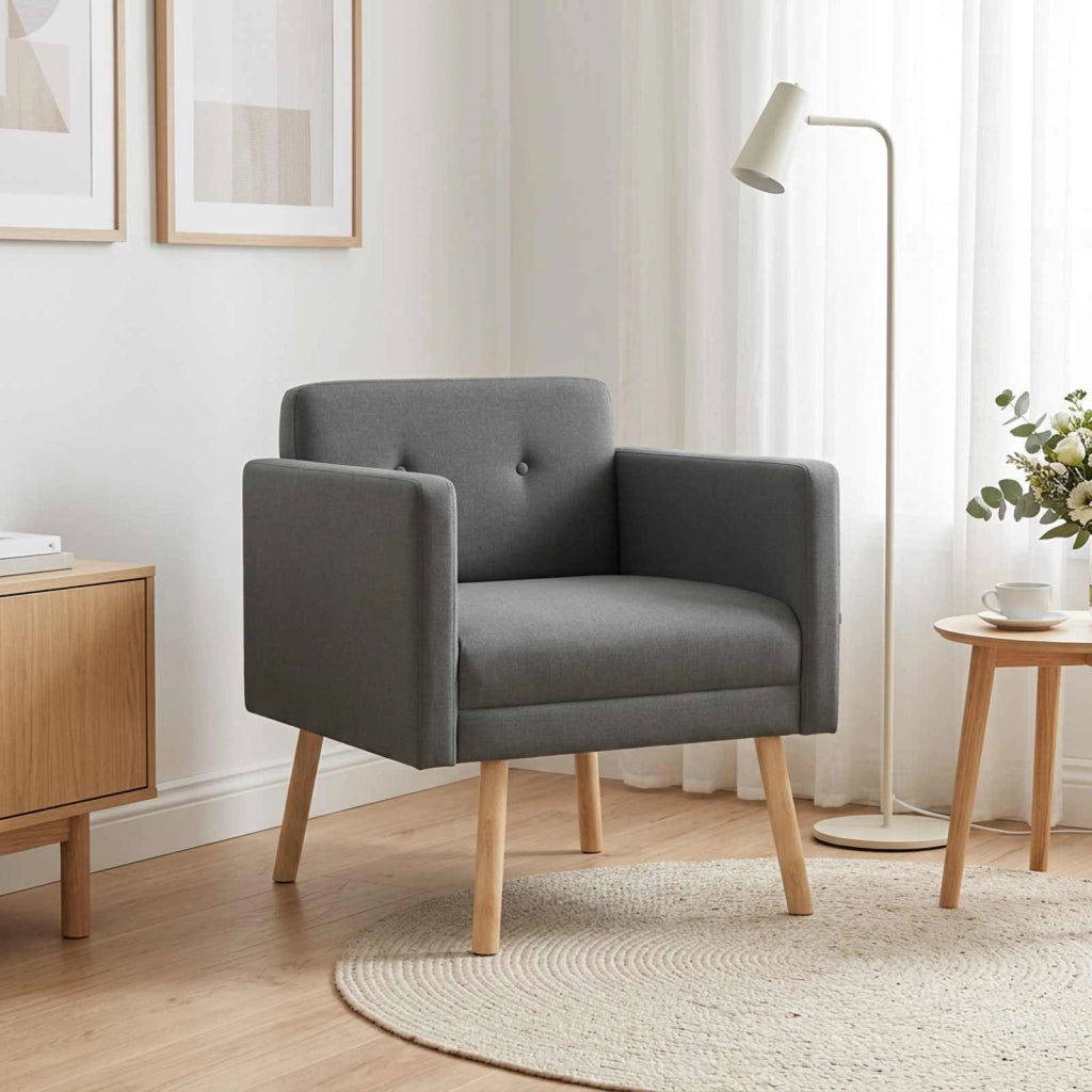 Sedia d'accento Grigio Scuro Tessuto 42044783