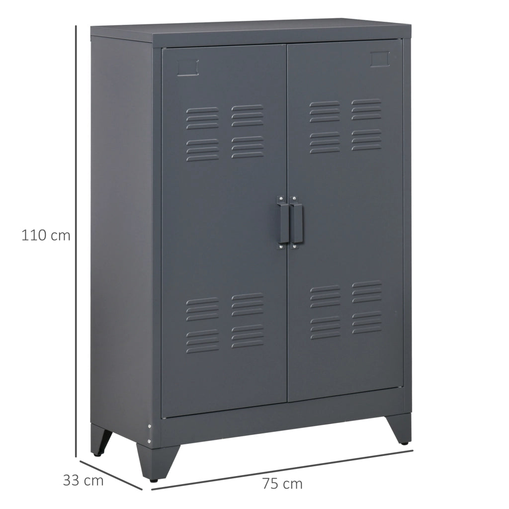 Armadio per ufficio 3 livelli ¨C zephmum ¨C grigio, metallo