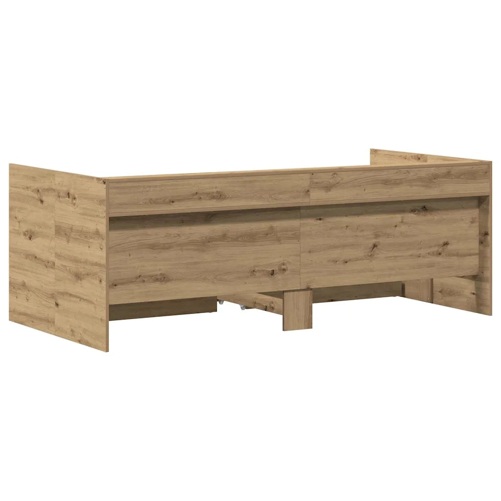 Letto singolo | Letto per adulti | Daybed Rovere artigianale 100 x 200 cm Legno multistrato