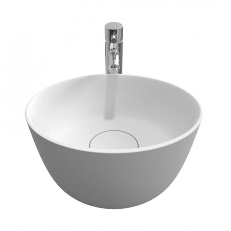 Lavabo da appoggio bianco opaco OVAL RIHO 38x33 cm solid surface