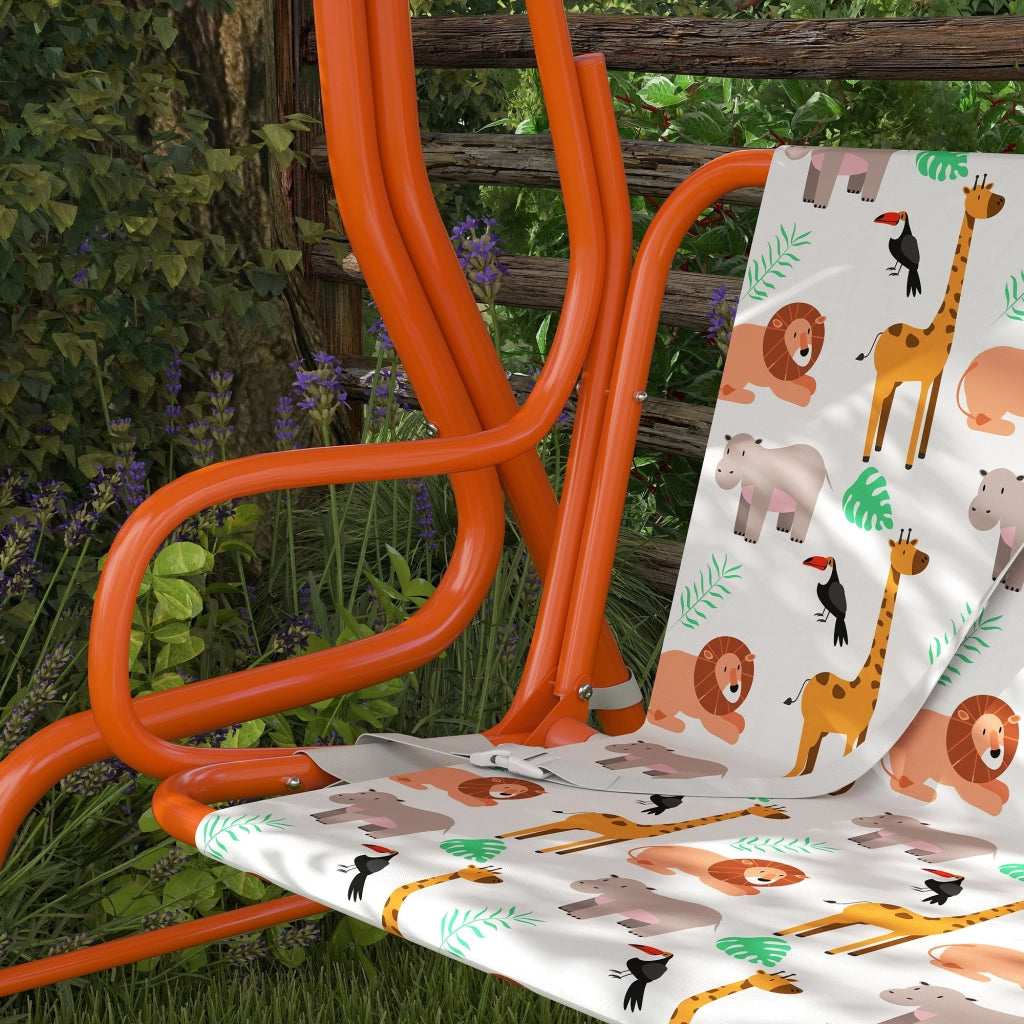 Dondolo per Bambini 2 Posti ¨C zephmum ¨C Arancione 112x75x120cm