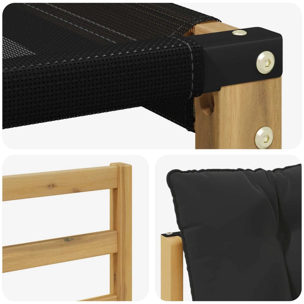 Set di divani da esterno 5 pz Bianco e Nero 3388578