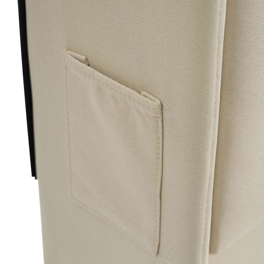 Letto contenitore imbottito beige 140 x 200 cm