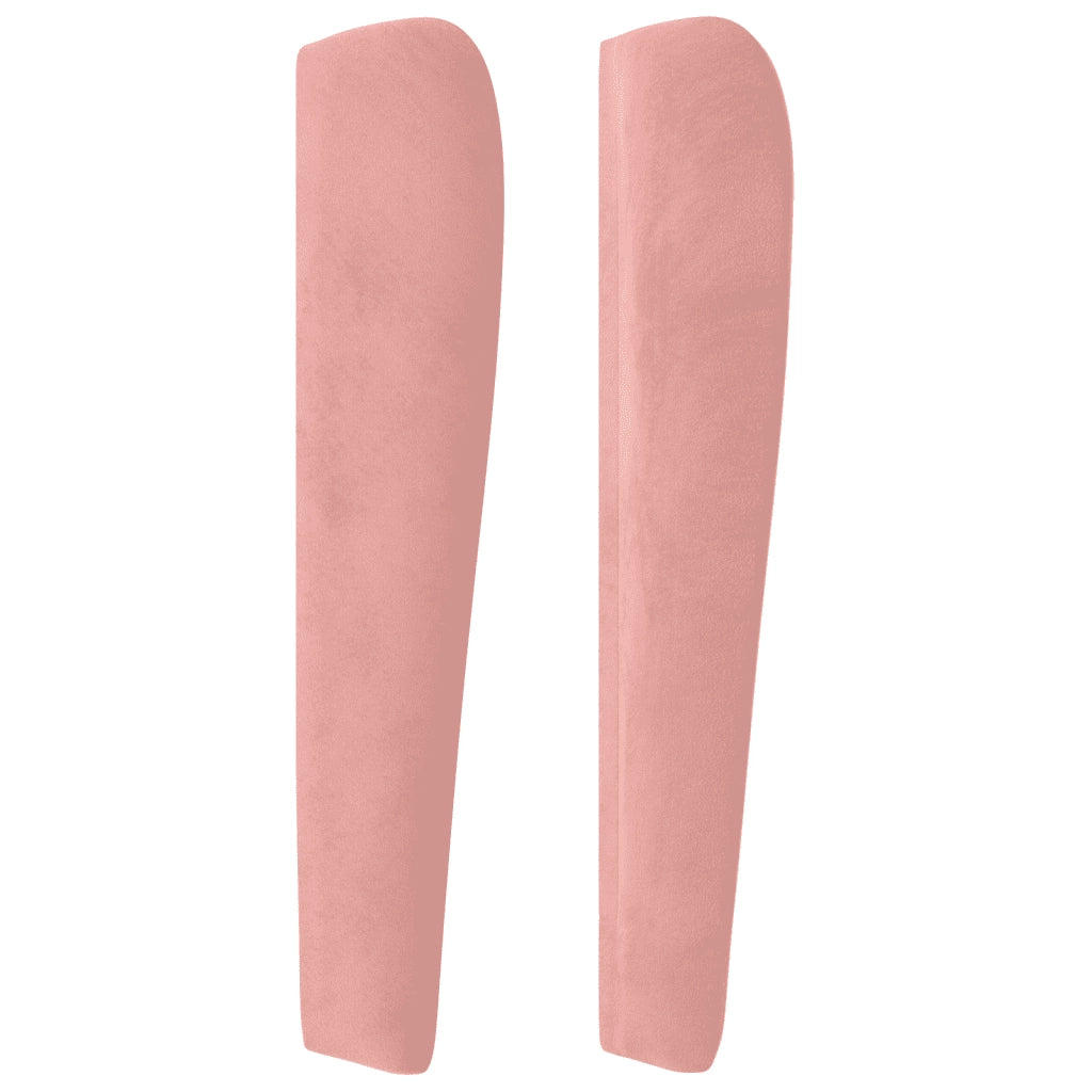 Giroletto a Molle con Materasso Rosa 200x200 cm in Velluto 3129176