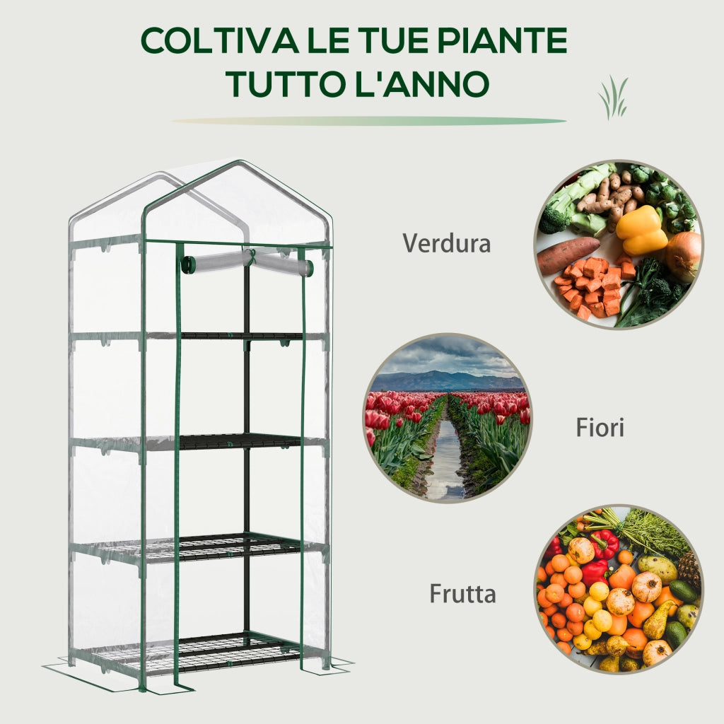 Serra da Balcone 4 Ripiani ¨C Xylo ¨C PVC Trasparente 70x50x160cm