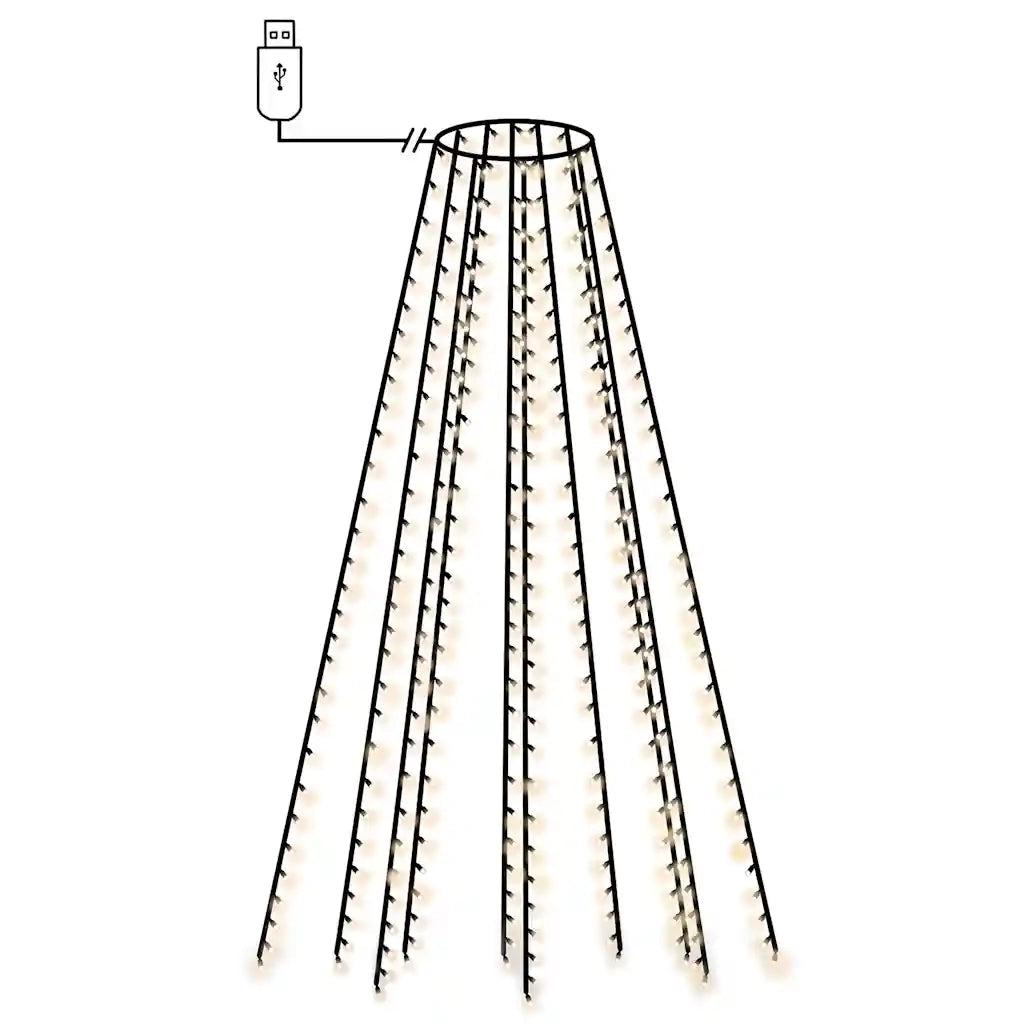 Catena luminosa decorativa per albero di Natale 300 cm 300 LED atmosfera accogliente in PVC bianco freddo 02_0046781