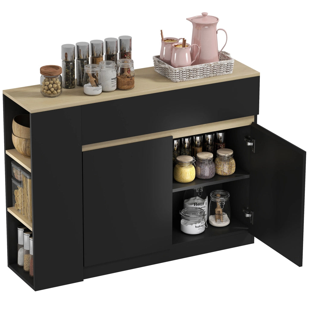 Mobile da cucina con 2 cassetti e 3 ripiani ¨C Xylo ¨C Nero 110x29,5x82 cm