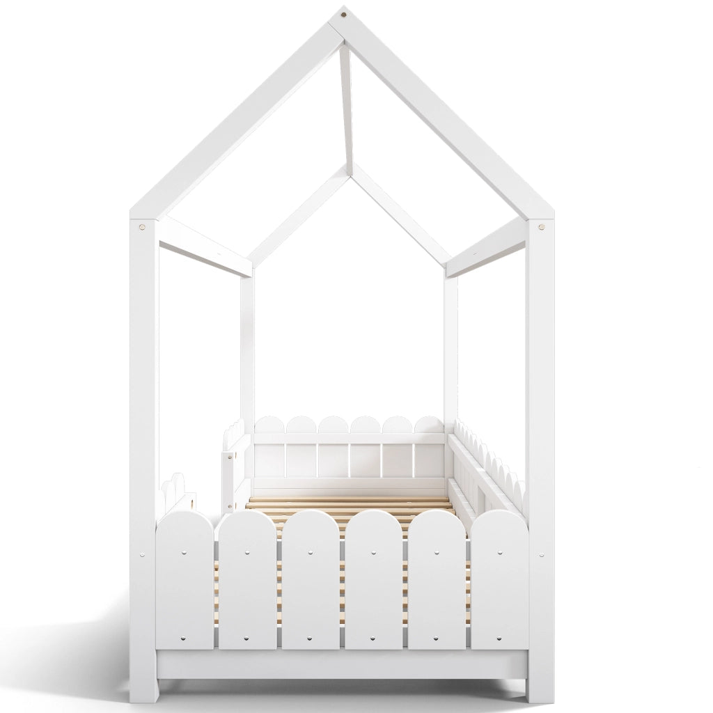 Letto casetta per bambini 90x200 cm bianco