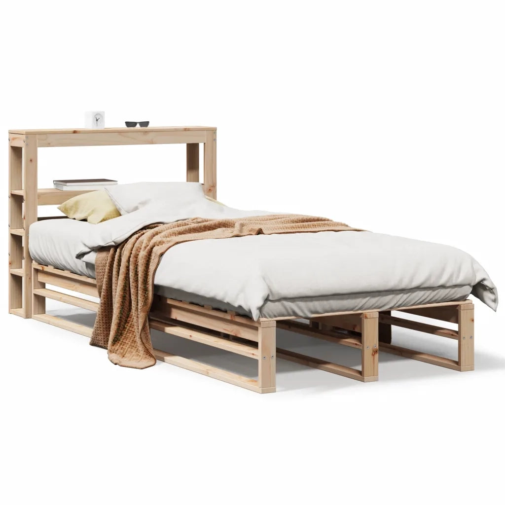 Letto senza Materasso-Struttura Letto 90x190 cm in Legno Massello di Pino 372020