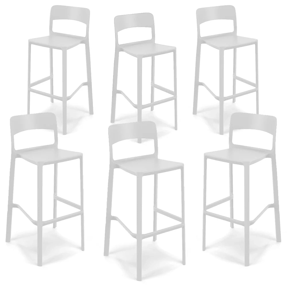 Sgabello in polipropilene STIL altezza seduta 65cm, impilabile, idrorepellente, resistente ai raggi UV, design moderno e innovativo, ideale per la cucina, la veranda o giardino colore Tortora