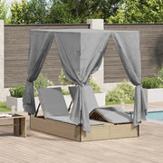 Lettino da sole doppio Grigio 205 x 129 x 200 cm polyrattan