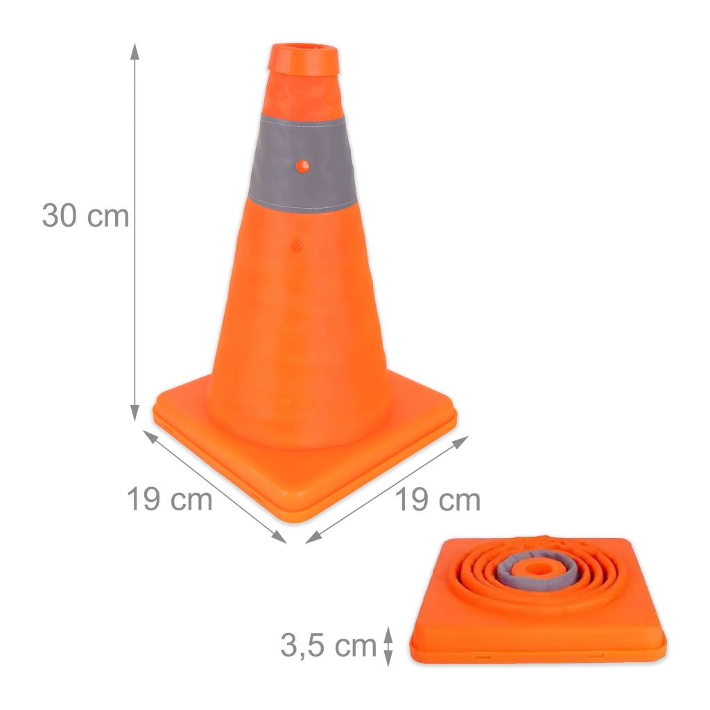 Set di 4 coni di sicurezza pieghevoli per delimitazione allenamento esterno 40 x 40 x 40 cm in PVC arancione 13_0017739