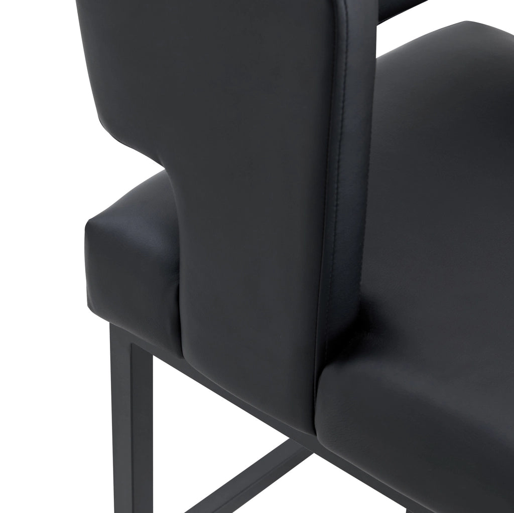 SGABELLO da bar design nordico 91,4 cm nero metallo e PU