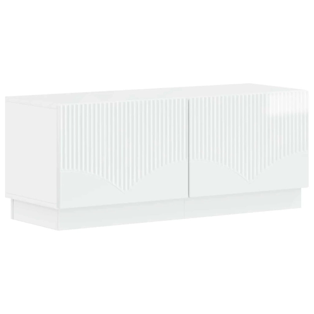 Mobile TV Bianco Lucido Legno ingegnerizzato 897339