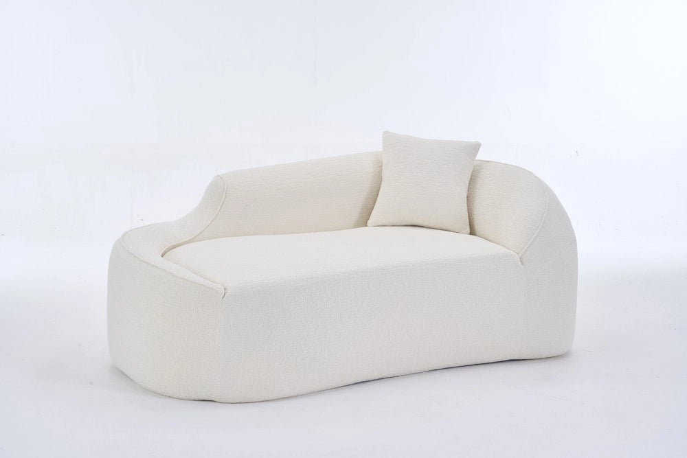 Divano letto 2 posti ¨C Minimal ¨C Crema in tessuto chenille
