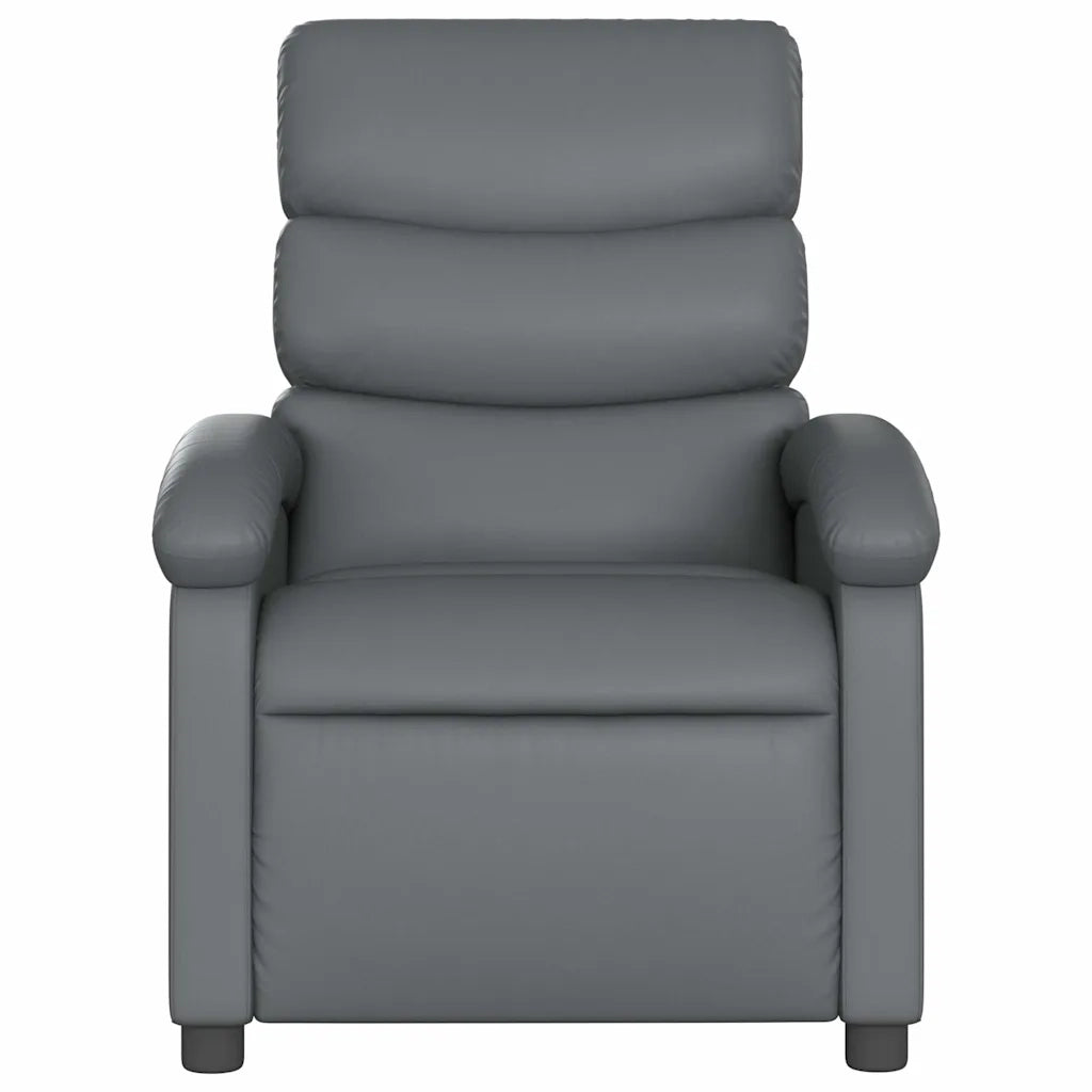 Poltrona | Sedia Relax Reclinabile Elettrica Grigia in Similpelle