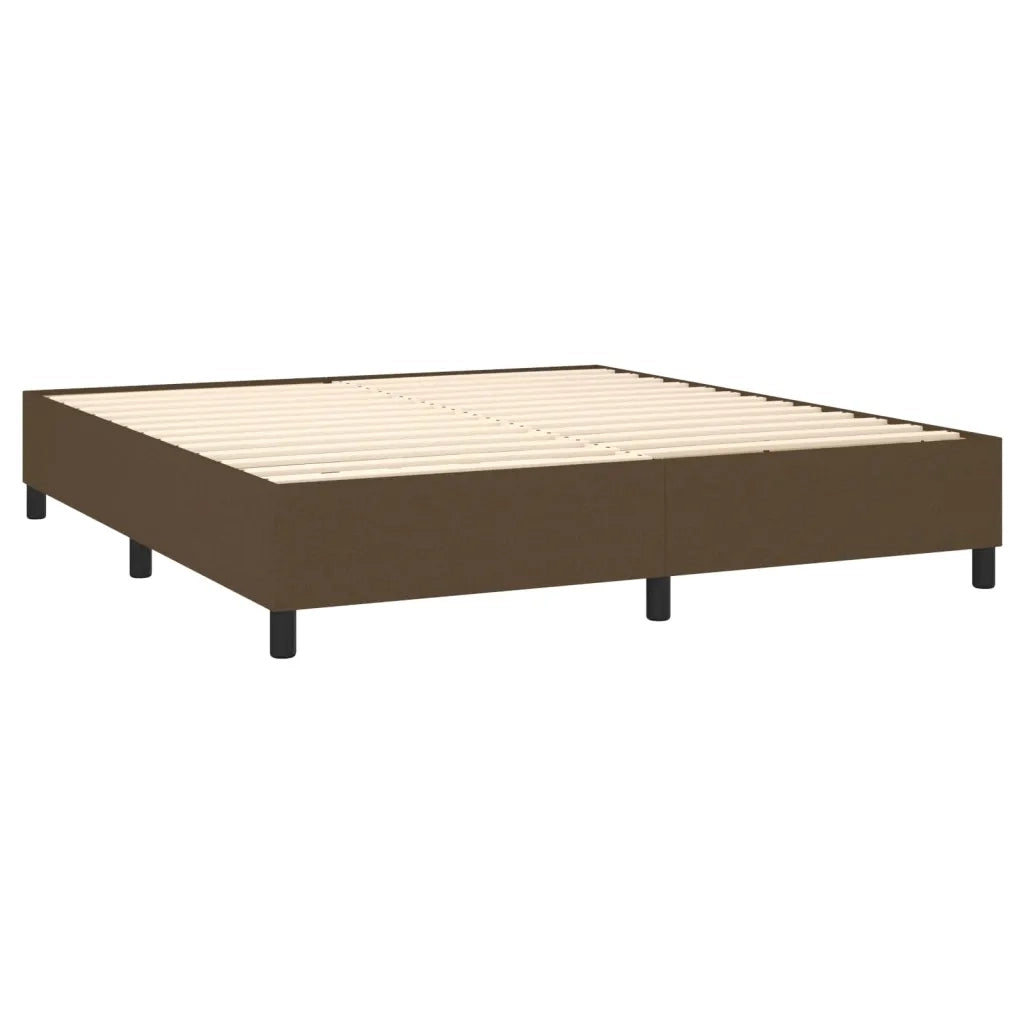 Letto a Molle Materasso e LED Marrone Scuro 160x200 cm Tessuto 3138408