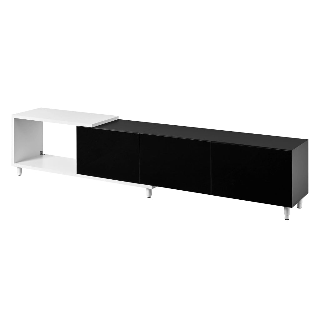 Mobile TV allungabile bianco e nero 258 cm