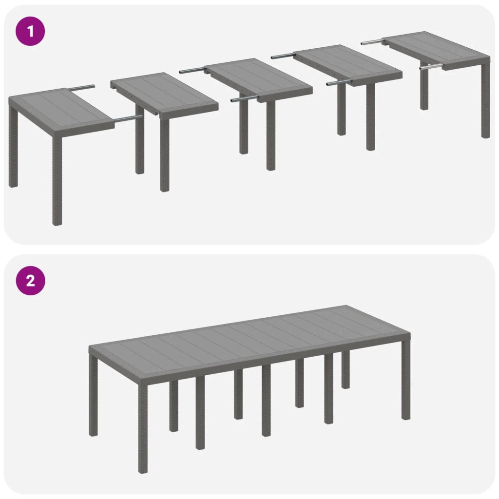 Set da Pranzo per Giardino 11 pcs Grigio chiaro Polipropilene 3378610